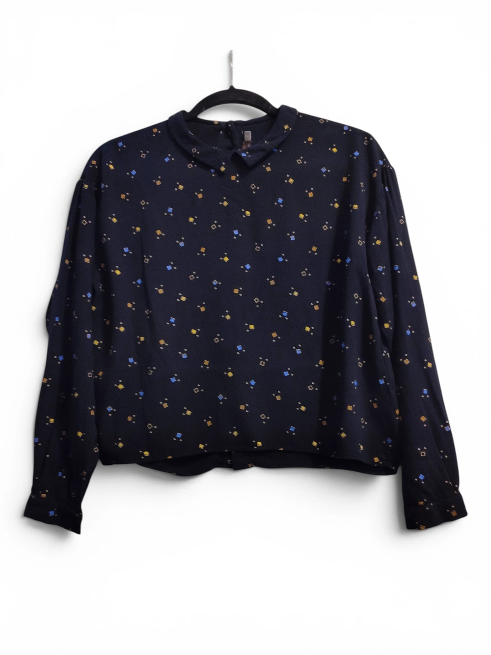 Catimini Paris Girls Printed Navy Blue Blouse Size Small 